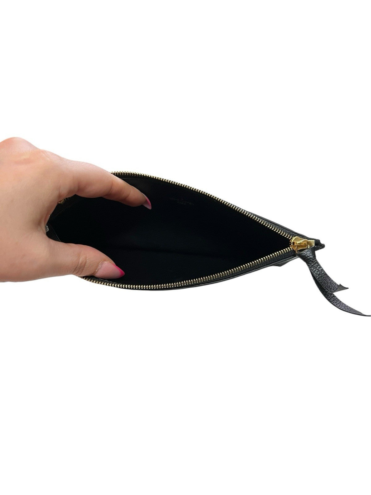 Louis Vuitton Noir Felicie Empreiente Zip Insert Pouch With Authenticity