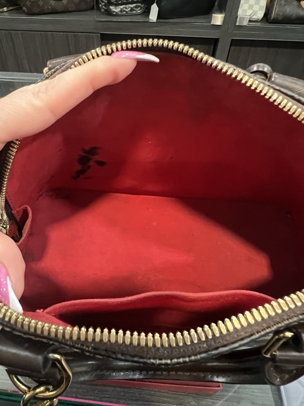 Louid Vuitton Damier Ebene BB Alma W/Lock Key & Authenticity Retail $2k