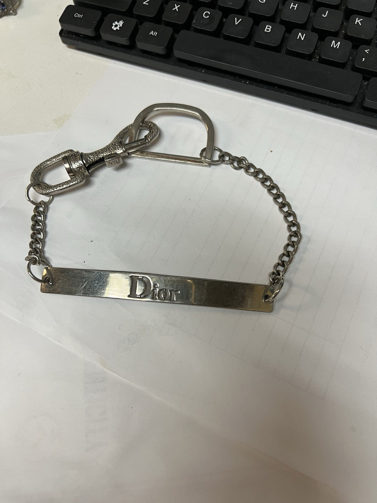 Christion Dior Logo Plate Choker AUTHENTIC