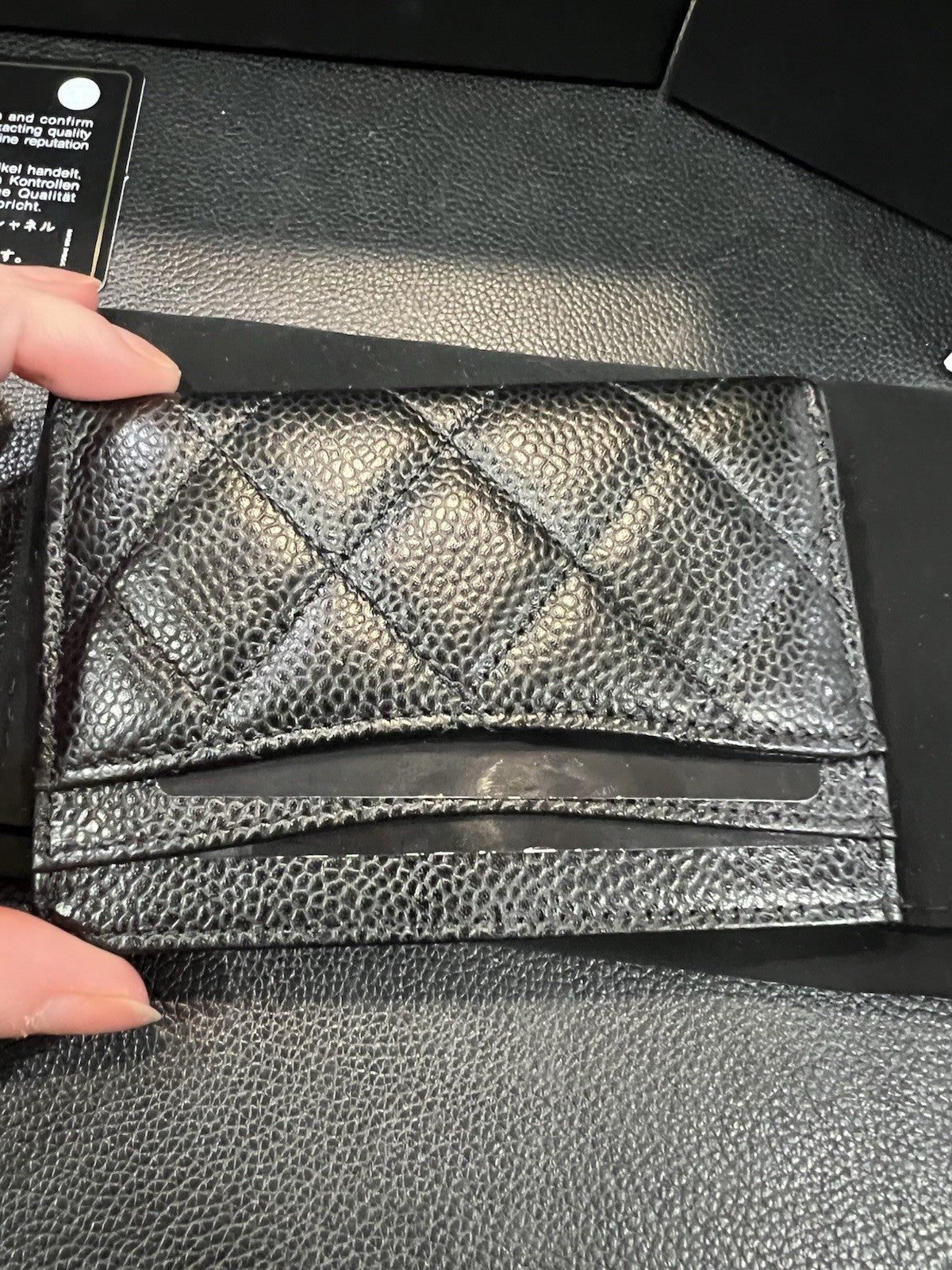 Chanel Caviar Card Wallet Box Duster & Shopping Bag Retail $525