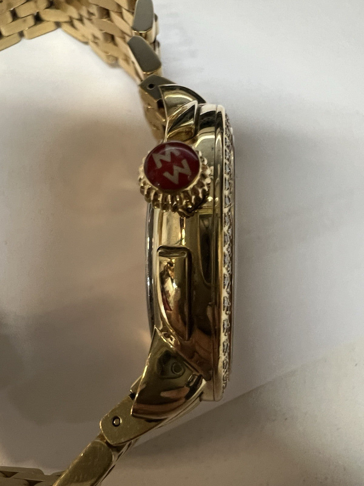 Michele 18k Gold Plated Diamond Bezel Chronograph MW21A01B0968