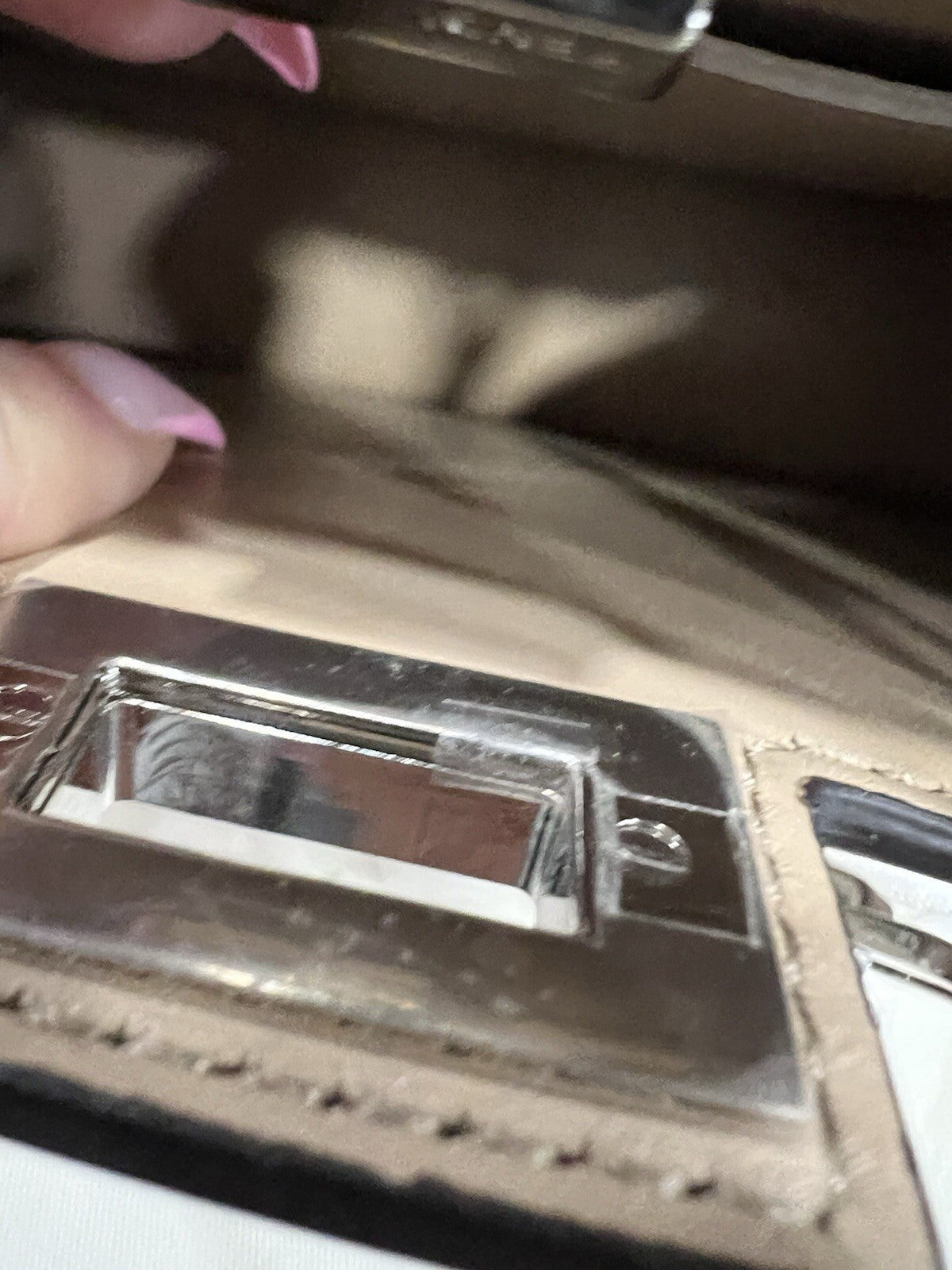 FENDI Peekaboo Cut Mini chain Shoulder Bag Beige Calfskin Retail $4700