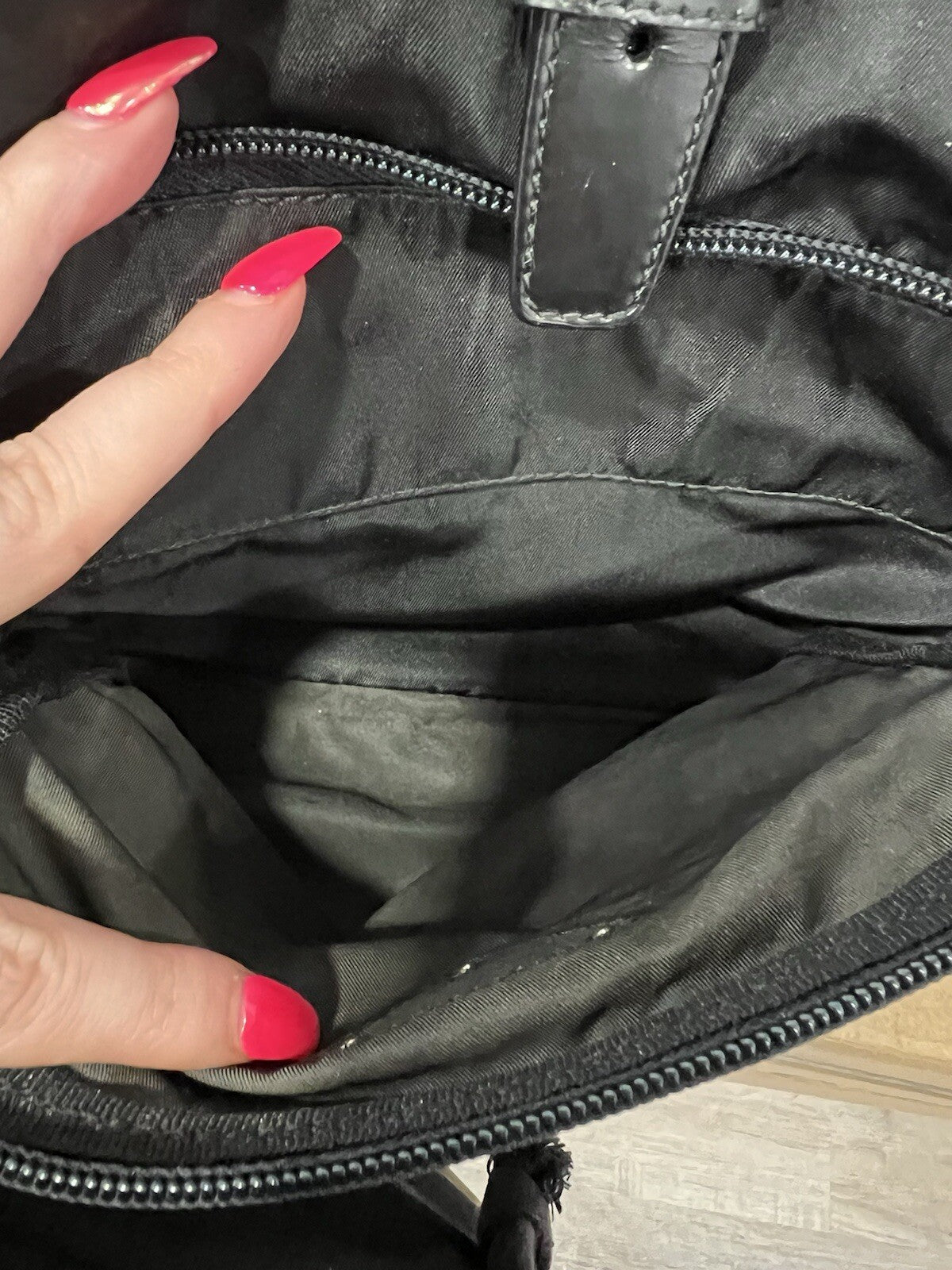 Prada Vela Nylon Tessuto Black Backpack With Certificate Of Authenticity