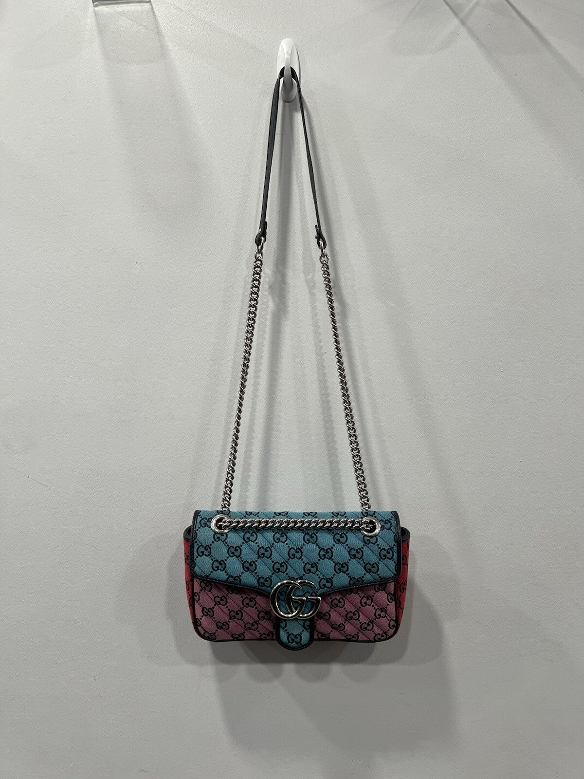 Gucci GG Marmont Flap Bag Diagonal Quilted GG Canvas Small LTD ED.