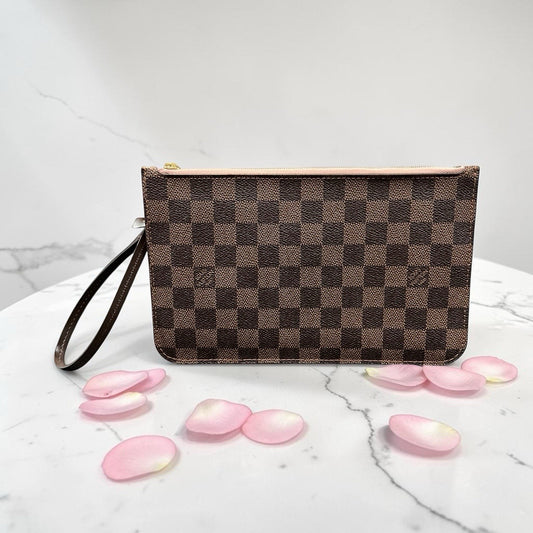 Louis Vuitton Damier Ebene Ballerine Insert Wristlet Pouch W/Authenticity