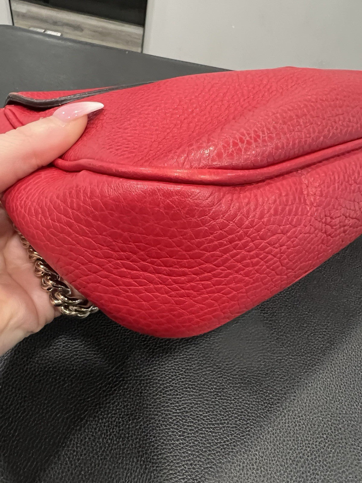 Gucci Red Classic Soho Flap Bag W/Authenticity