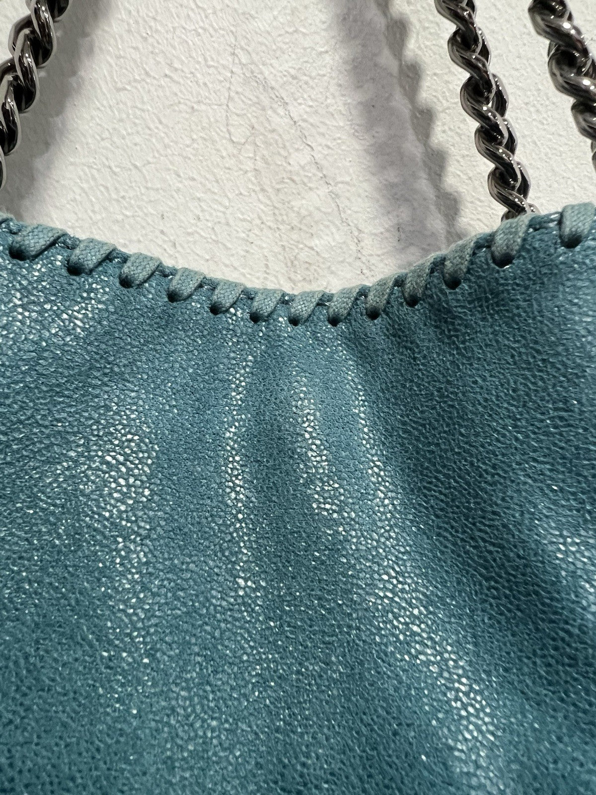 Stella McCartney Mini Teal Fabella Chain Bag Retail $1350