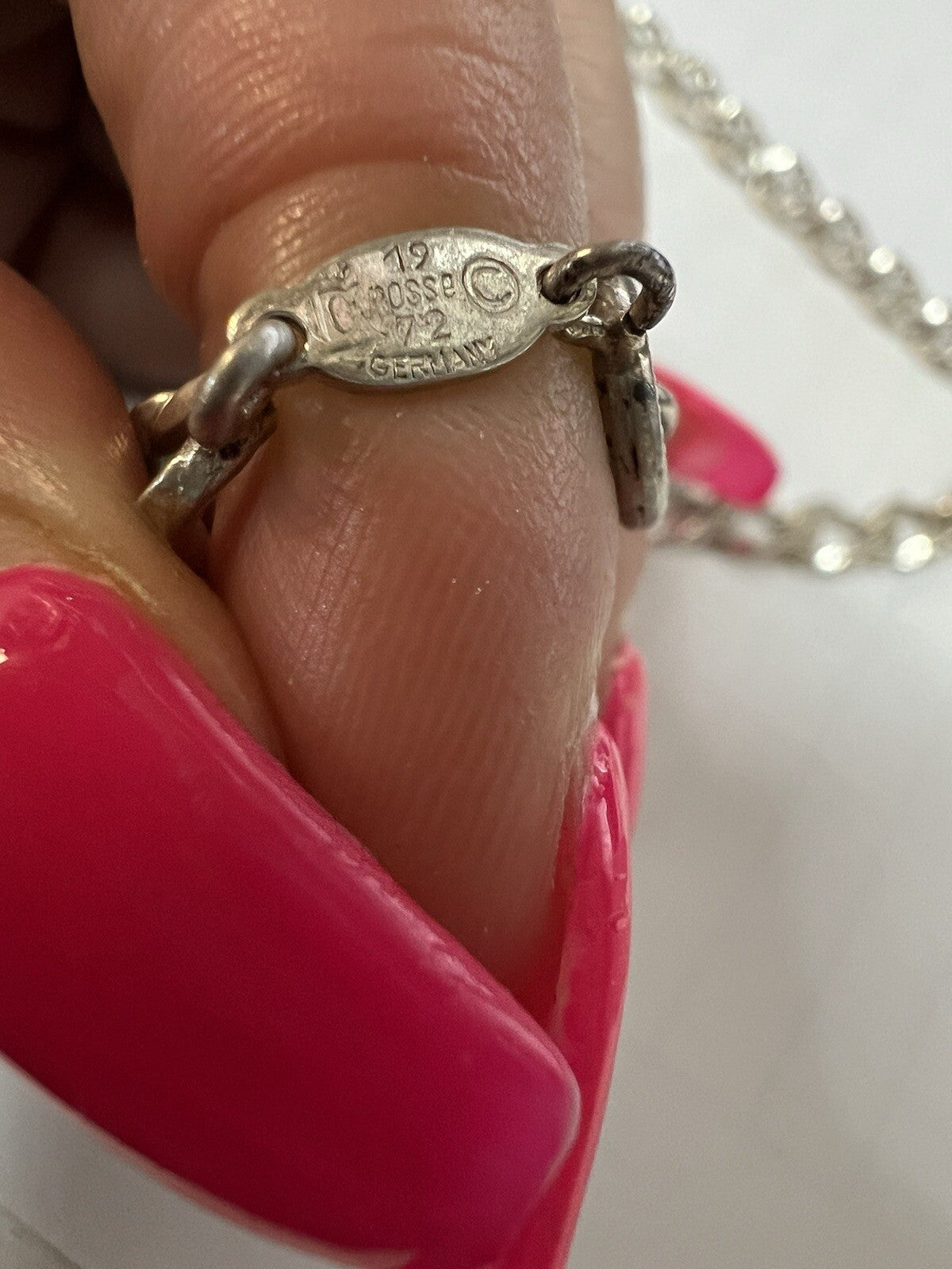 Henkel & Grosse Germany Sterling Silver Chain .925 W/ Lyric & Lore Pendant 32"