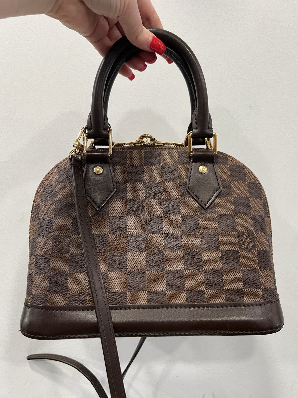 Louis Vuitton Damier Ebene BB Alma Crossbody Bag Lock & Key