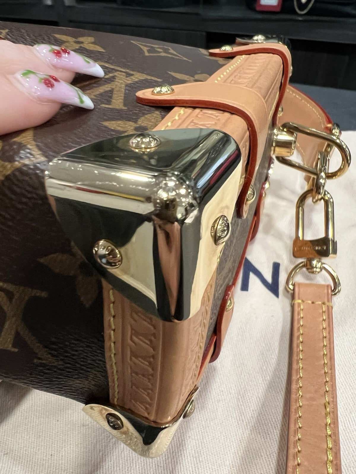 Louis Vuitton Side Trunk Bag MM With Duster Tag & Authenticity