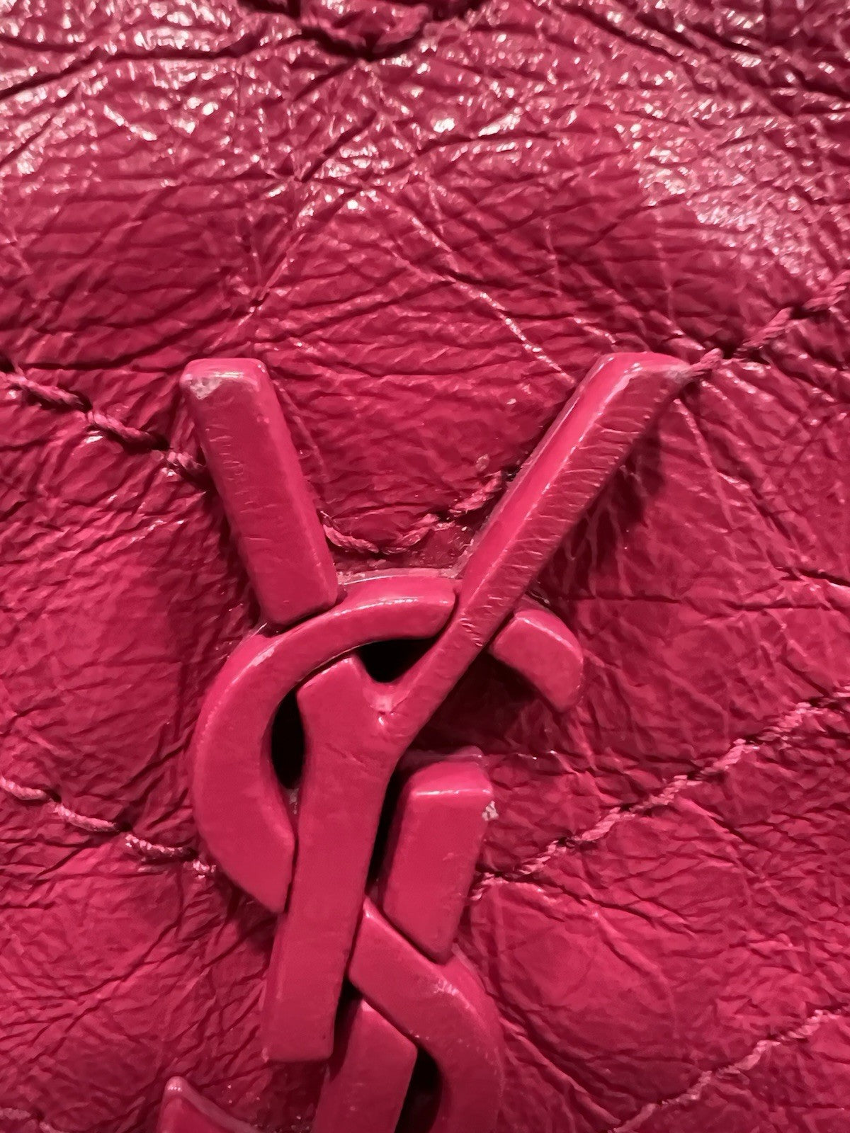 YSL Saint Laurent Pink Leather Niki Bag Retail $3400