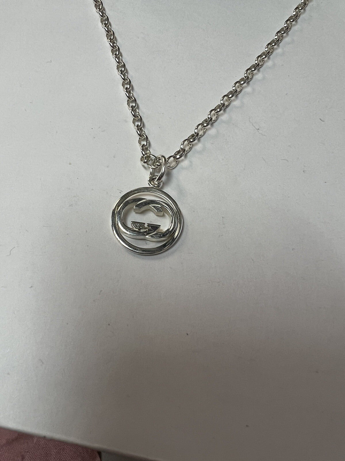 Gucci Sterling Silver .925 Interlocking G Necklace (Retail $380)