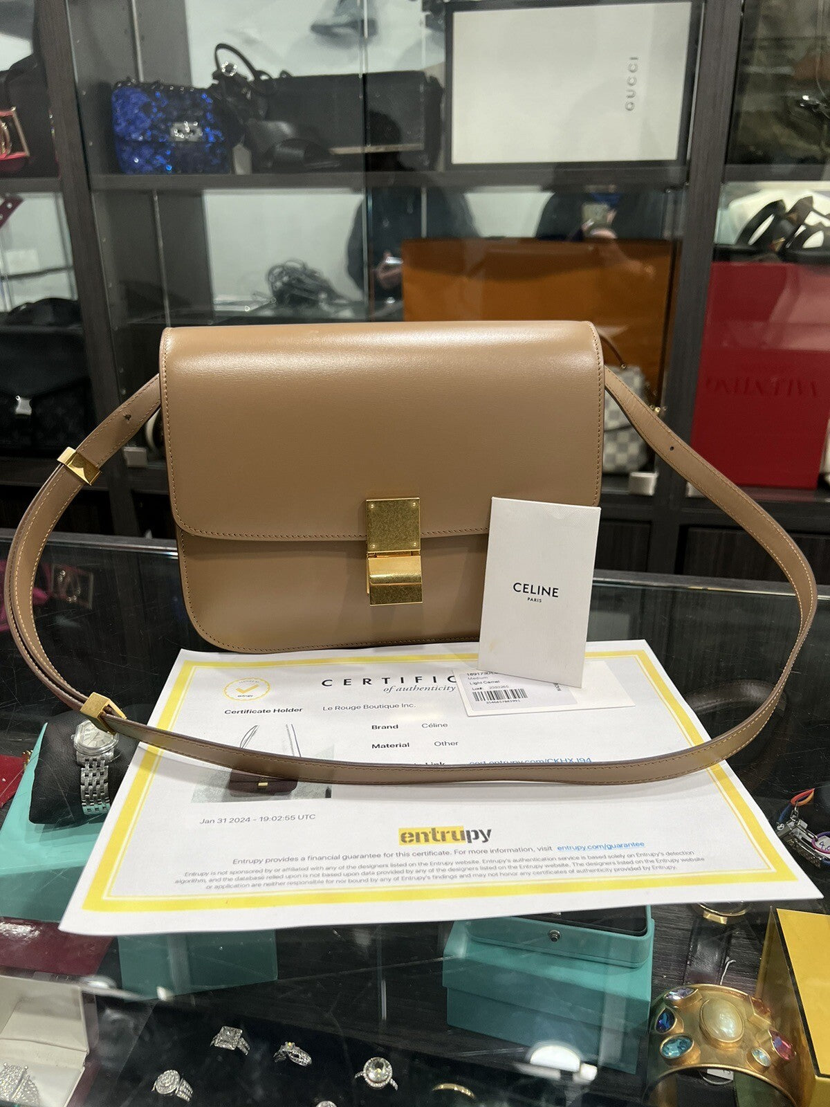 Celine Medium Classic Box Bag W/Certificate & Tags