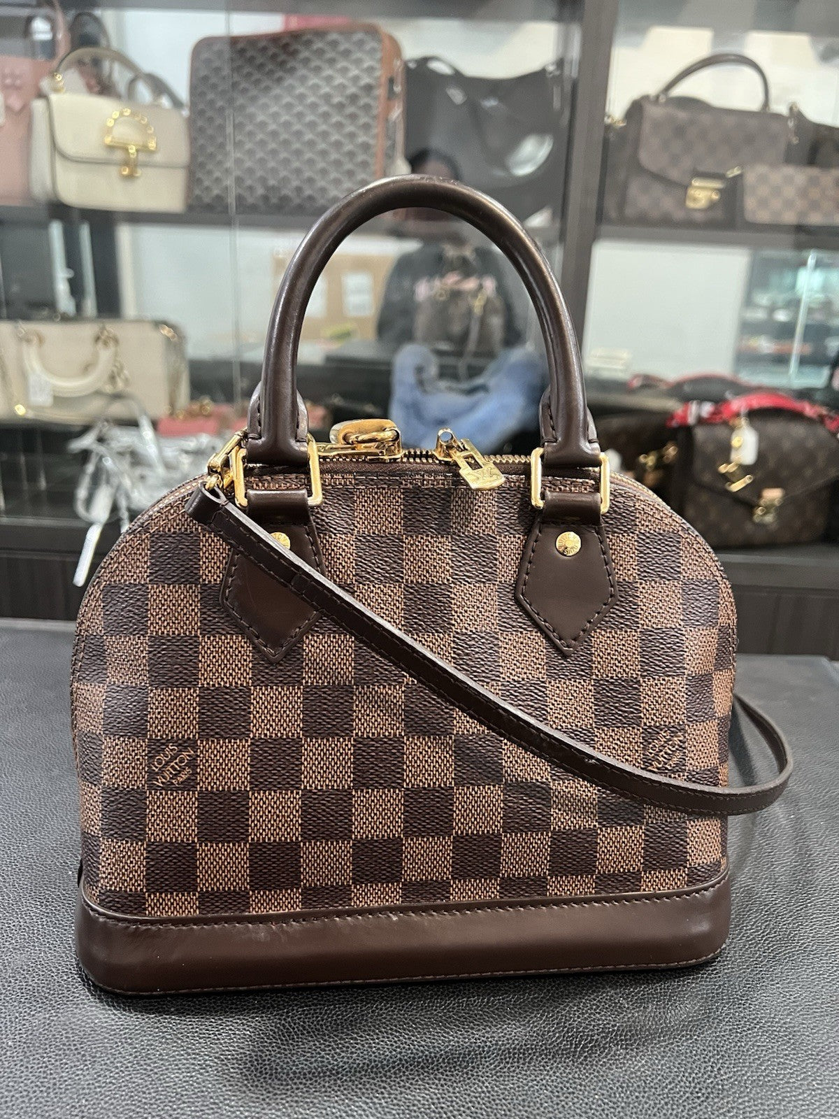 Louid Vuitton Damier Ebene BB Alma W/Lock Key & Authenticity Retail $2k