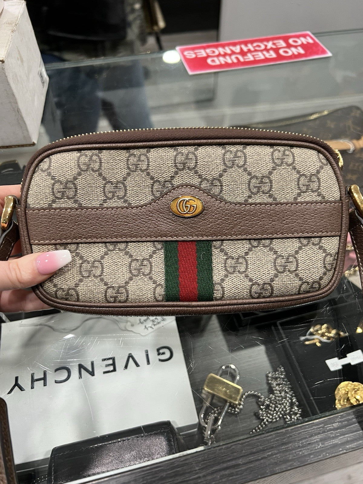 Gucci Ophidia GG Supreme Mini Crossbody With Authenticity Retail $1150