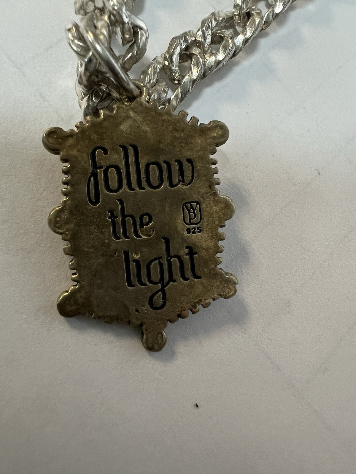 Henkel & Grosse Germany Sterling Silver Chain .925 W/ Lyric & Lore Pendant 32"