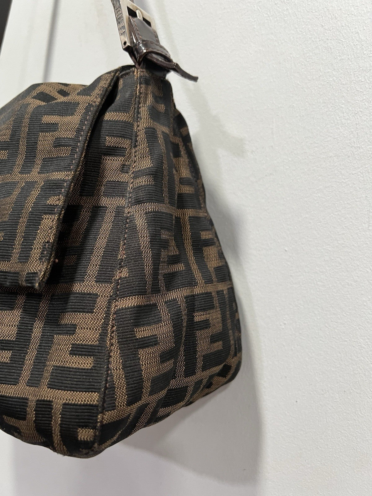 Fendi Zucca FF Mama Baguette Shoulder Bag With Authenticity