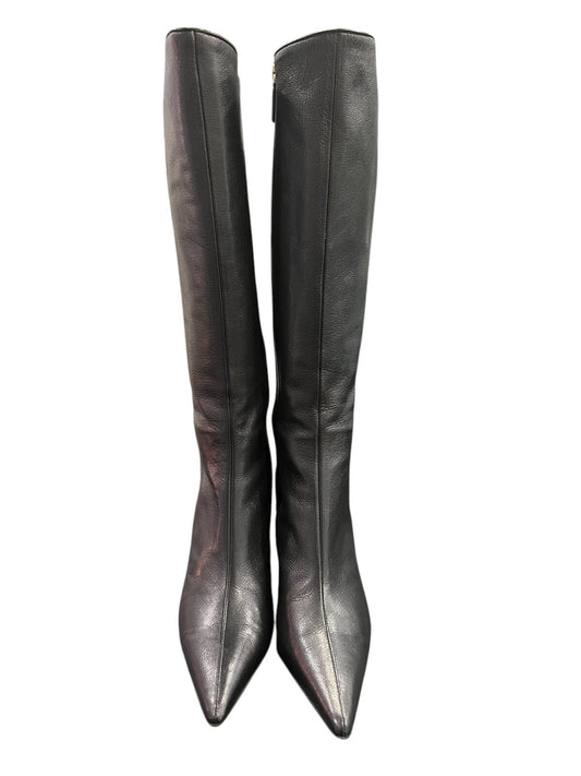 Gucci Black Leather Tall Point Toe Heeled Boots Size 9 B Retail $1690