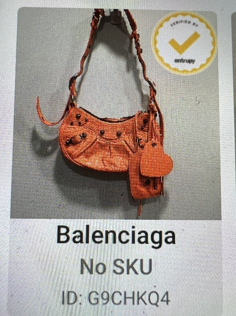 Balenciaga Le Cagole XS Neon Orange Arena Leather Shoulder Bag