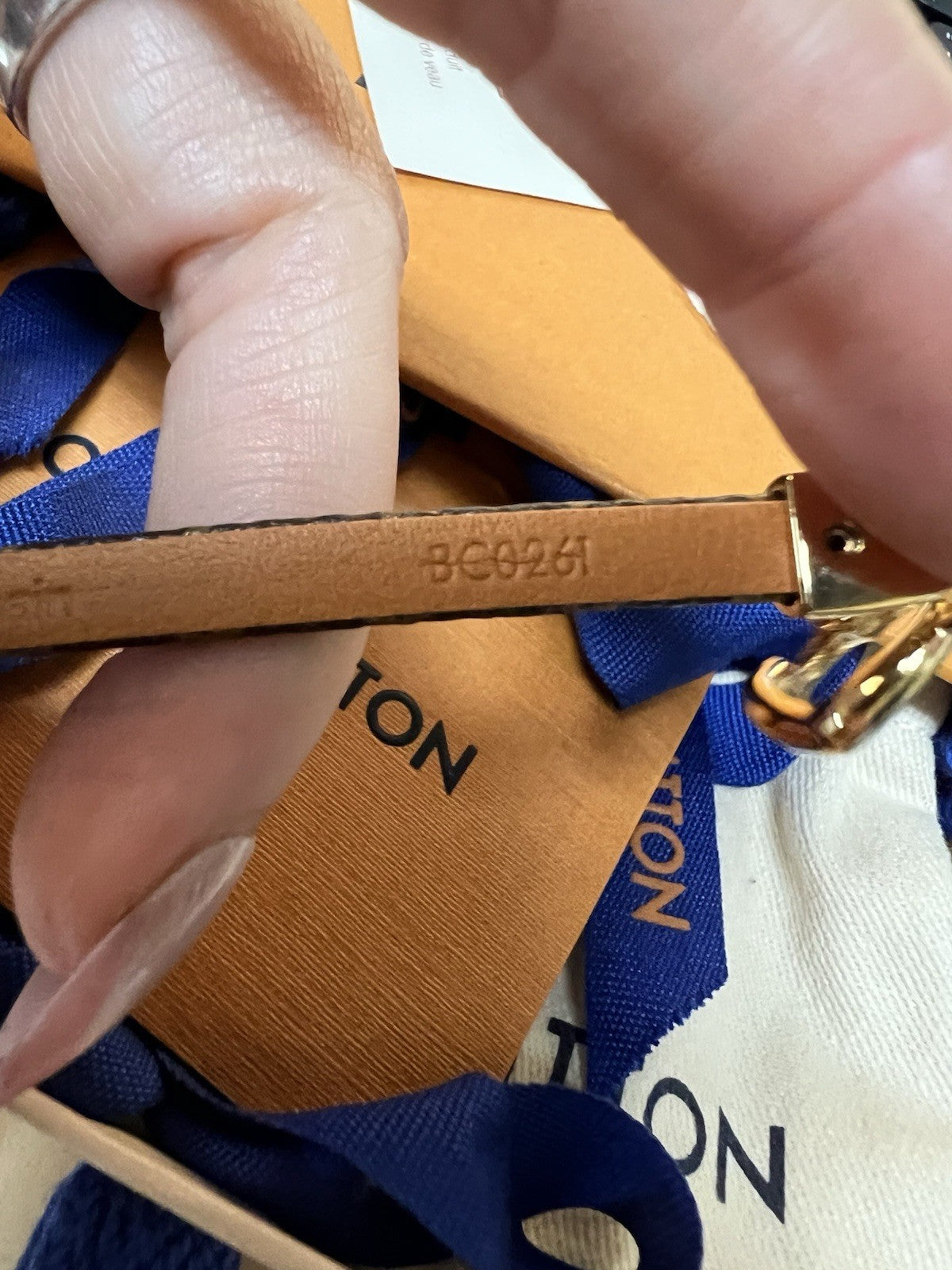 Louis Vuitton Say Yes Monogram Double Heart Bracelet Retail $440 Size S 17 6.7"
