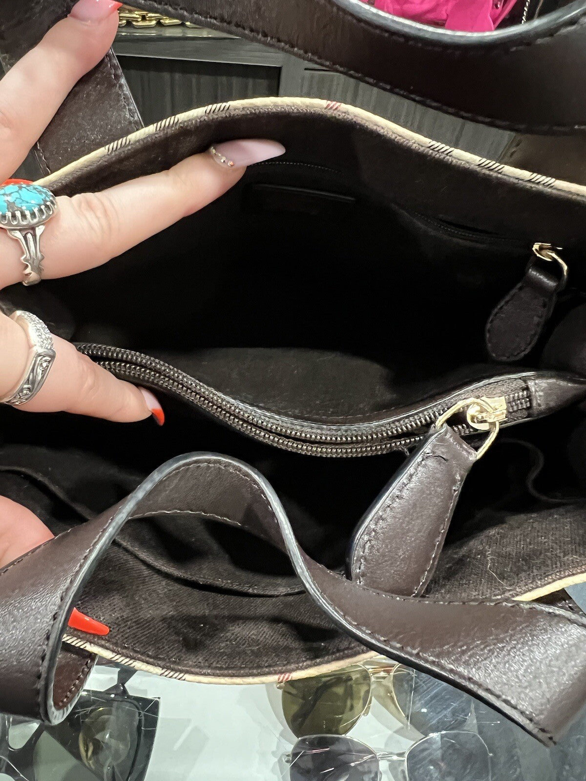 Burberry Nova Check Small Canvas Tote Bag W/Certificate Of Authenticity