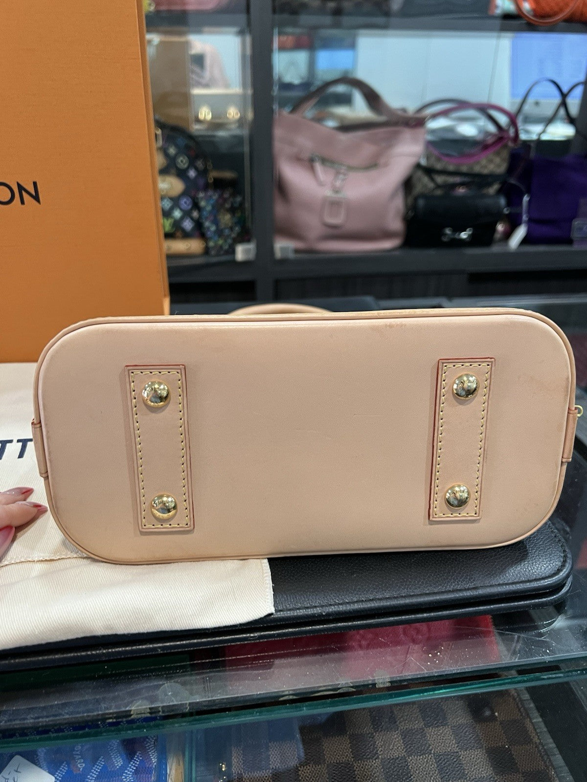 Louis Vuitton Monogram BB Alma With Box Duster Lock Key Receipt Retail $2000