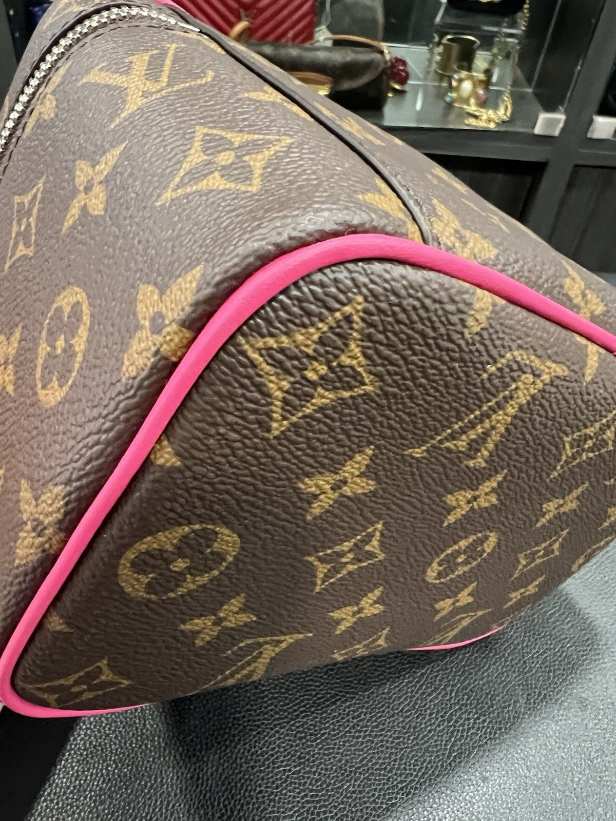 Louis Vuitton BB Nice Monogram & Pink Bag With Box Duster & Certificate