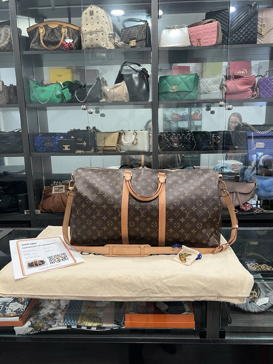 Louis Vuitton 2024 Monogram Keepall 55 With Duster Lock & Key