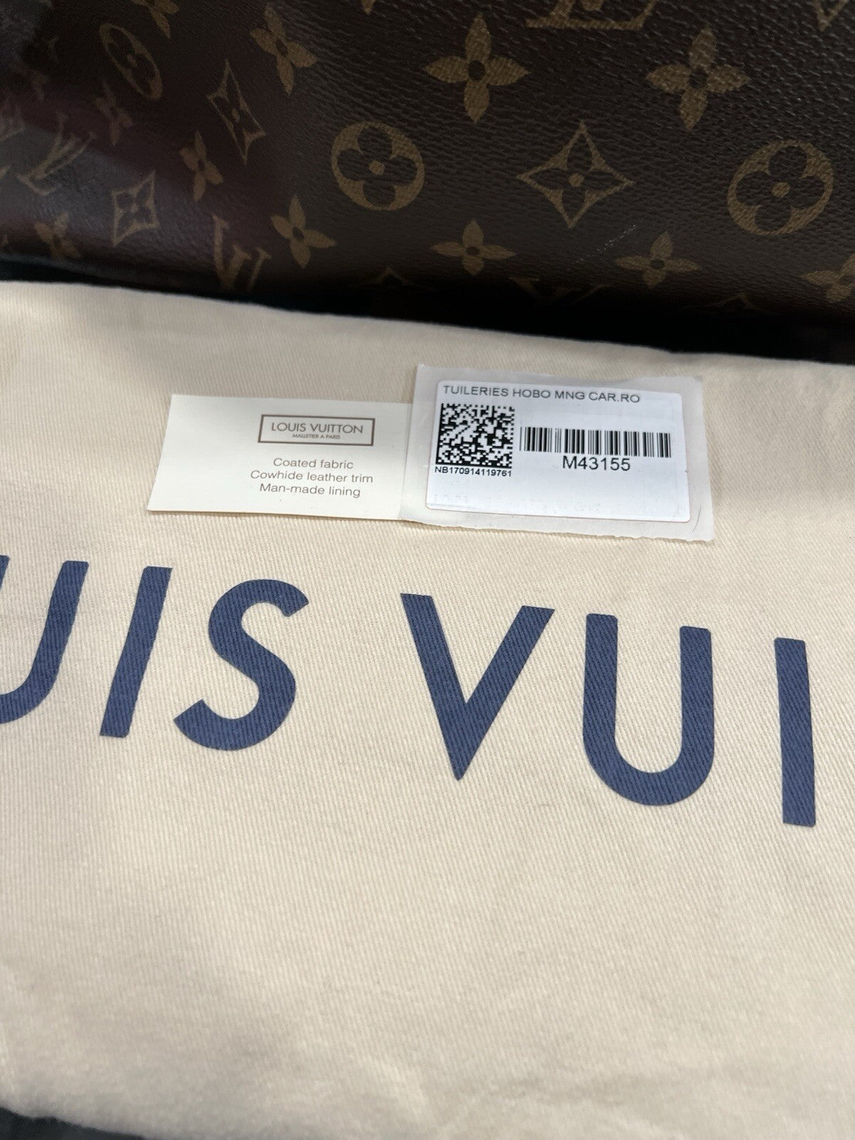 Louis Vuitton Tuleries Hobo Monogram Canvas & Leather W.Tags & Duster