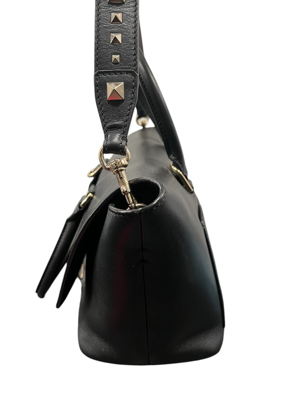 Valentino Garavani Demilune Flap Rockstud Leather Satchel Retail $2745