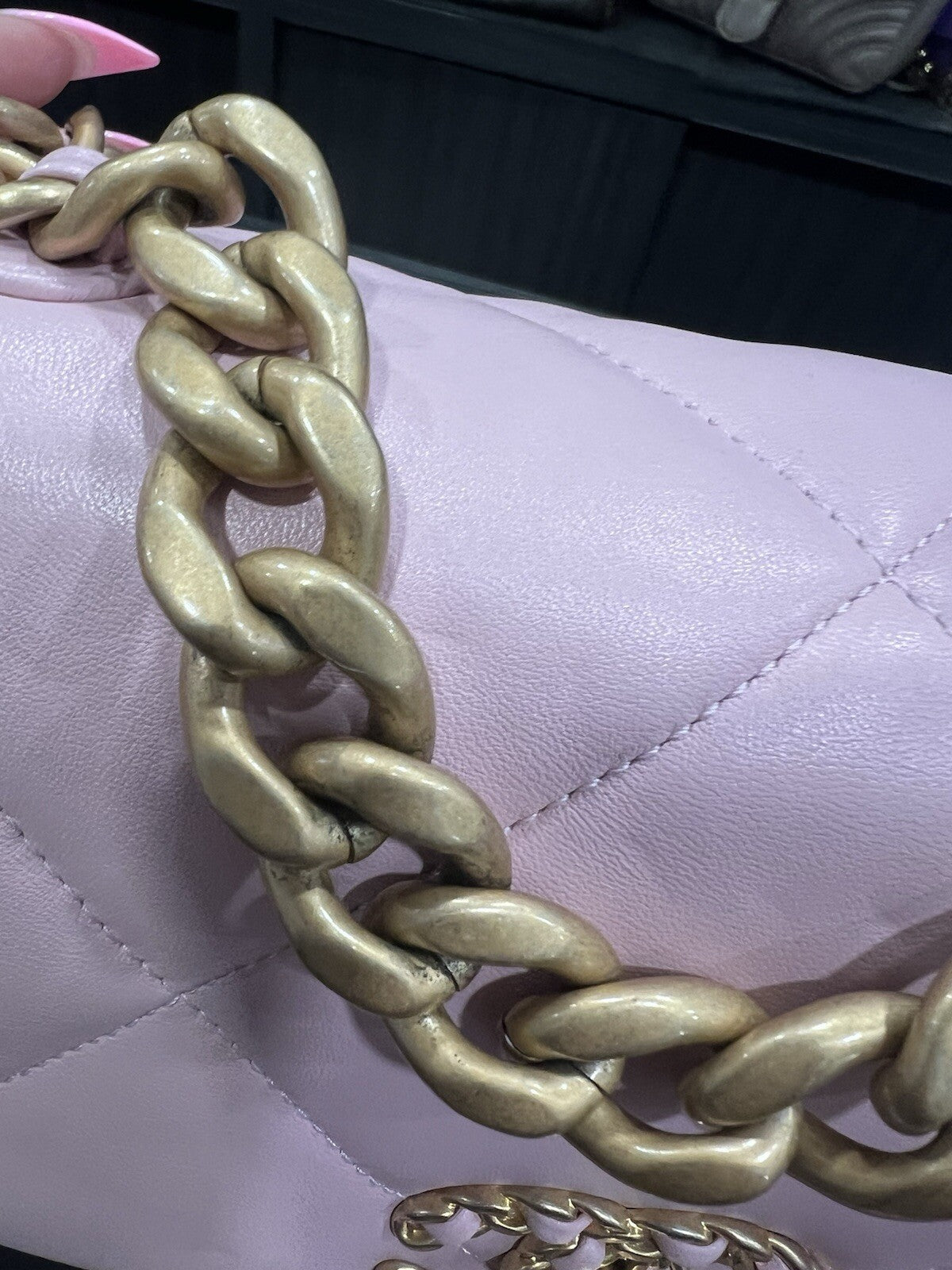 Chanel Medium 19 Flap Bag Baby Pink W/Authenticity Retail $6600
