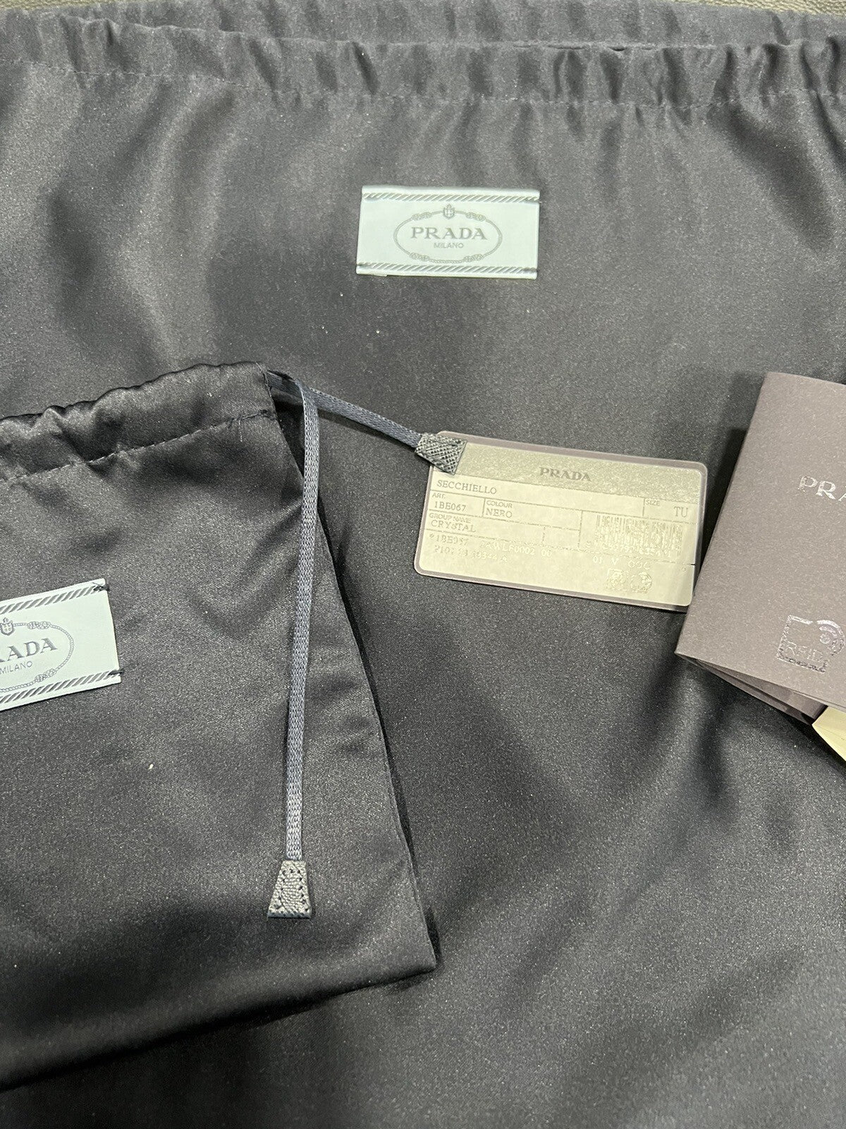 Prada Satin Mini Bucket Bag W/Crystals NWOB W/Certificate of Authenticity & Tags