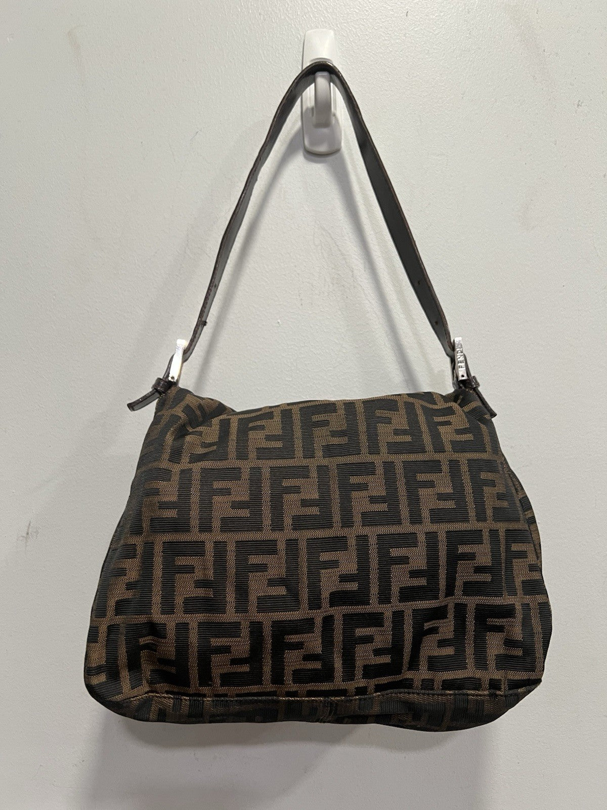 Fendi Zucca FF Mama Baguette Shoulder Bag With Authenticity