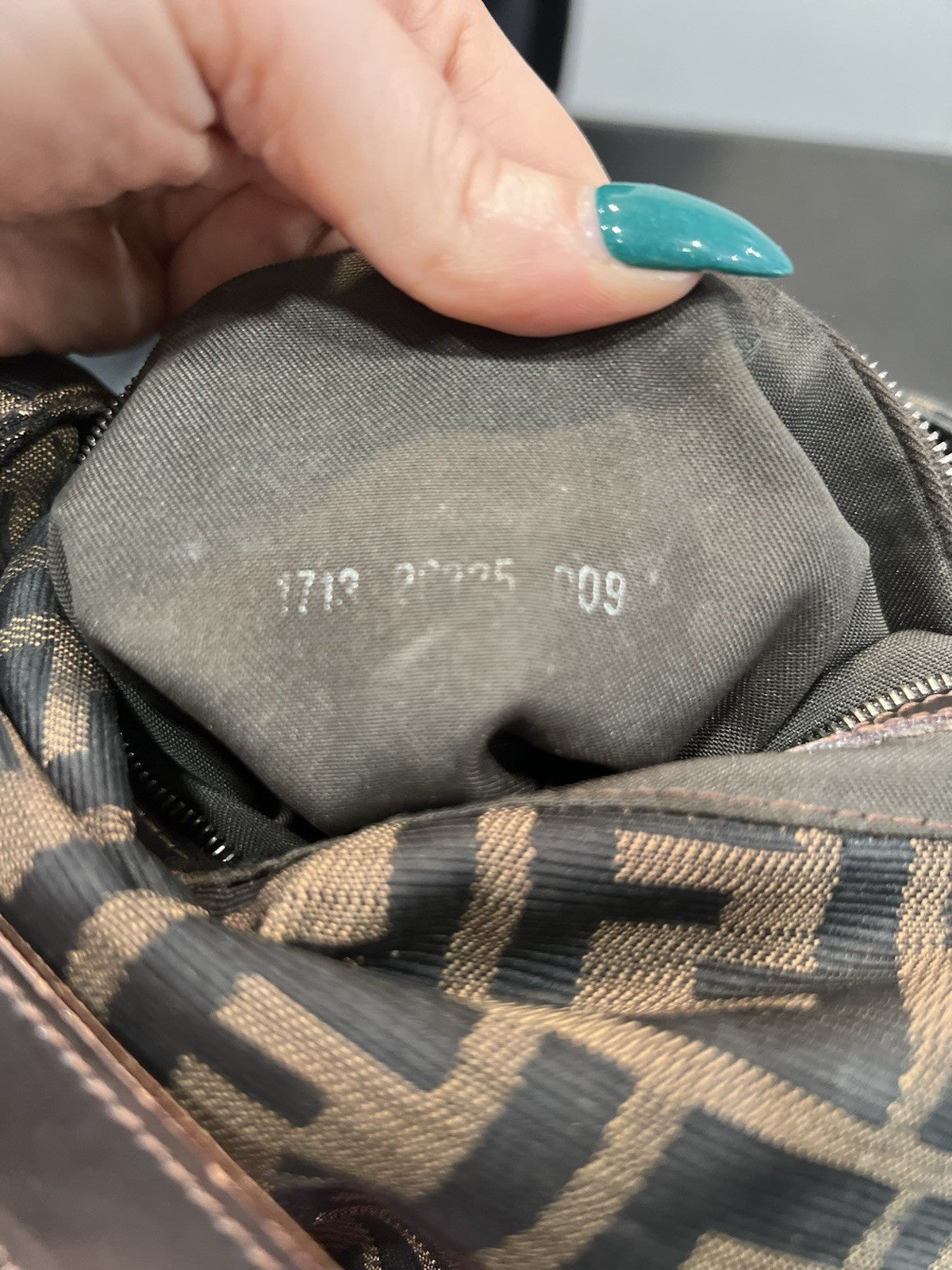 Fendi Zucca FF Mama Baguette Shoulder Bag With Authenticity