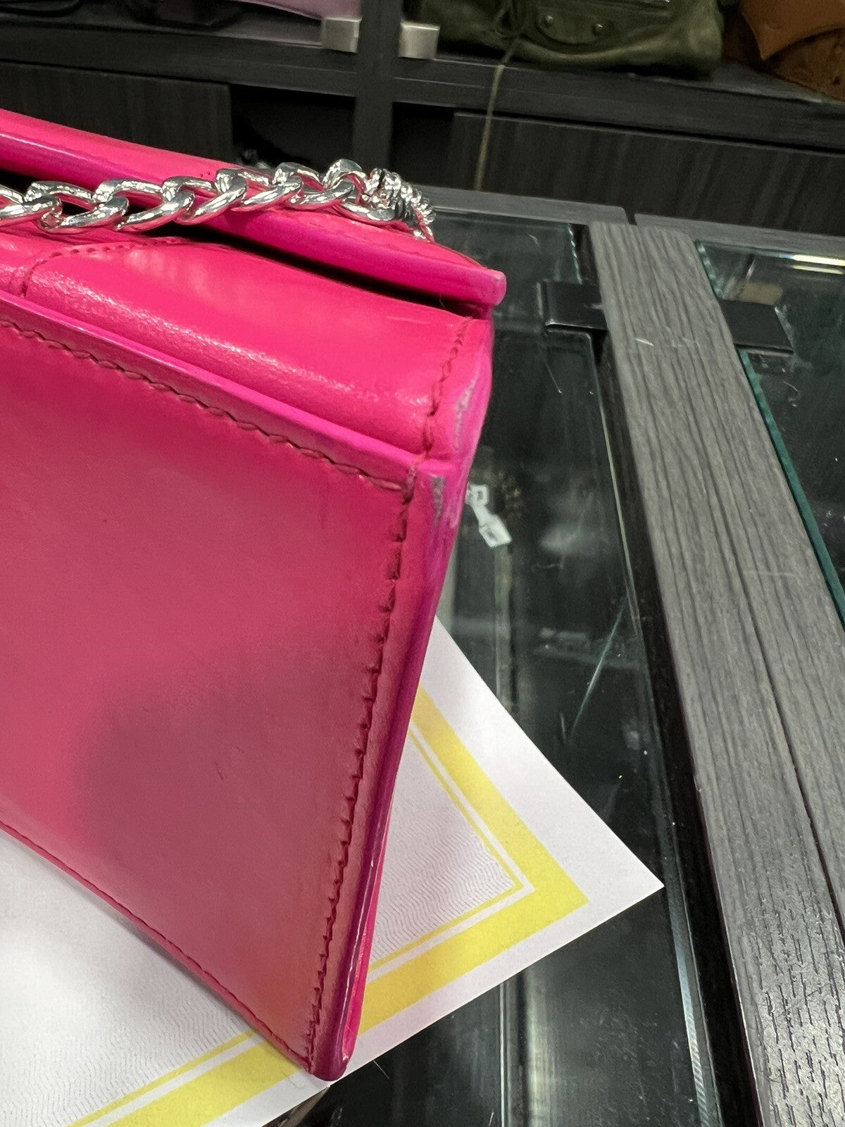 Balenciaga Hot Pink/Silver Small Hourglass Bag
