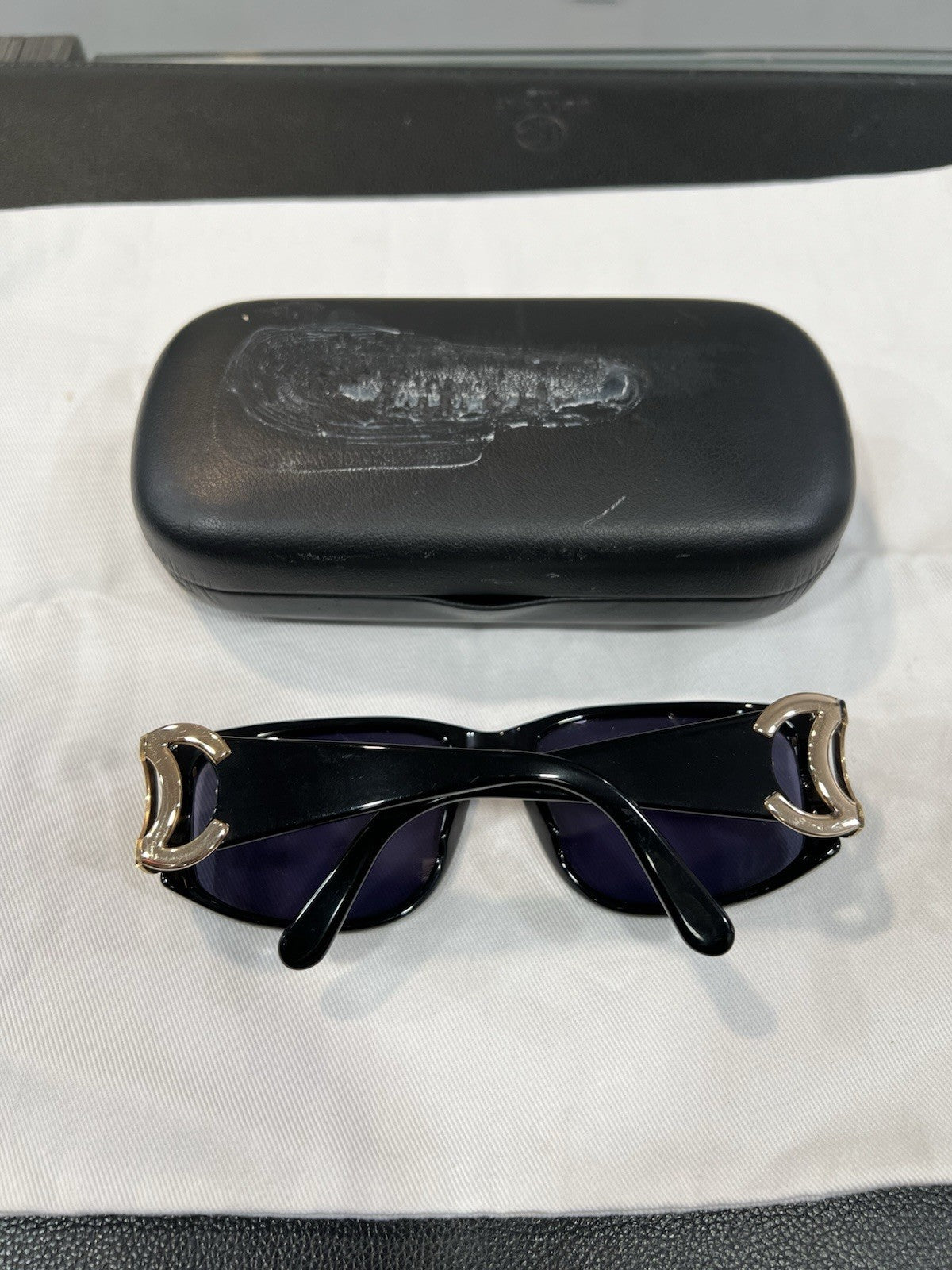 Chanel Cocomark Sunglasses Gold CC Logo Made In Italy 02461 94305 AUTHENTIC