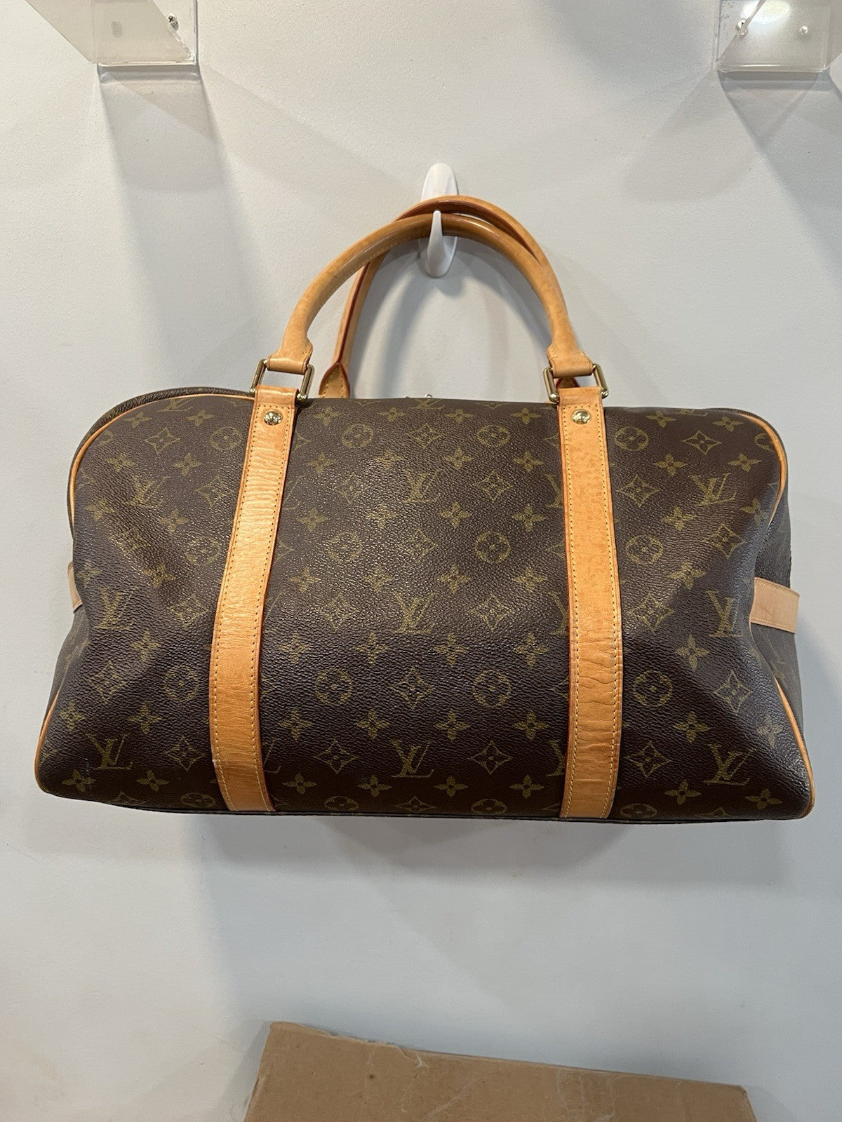 Louis Vuitton Monogram Canvas CarryAll Duffel Bag Vintage AUTHNETIC W/Lock & Key