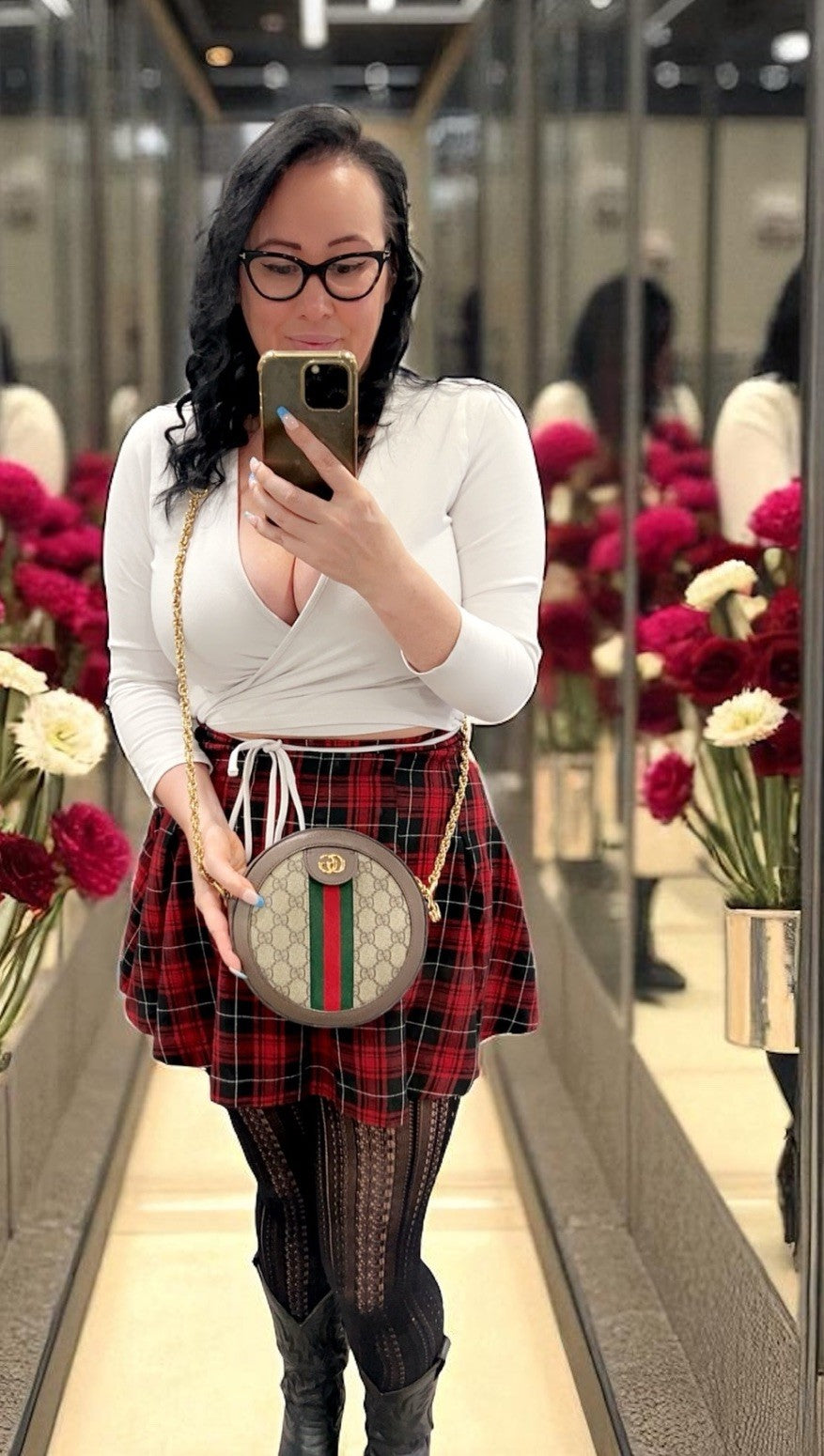 Gucci Ophidia Mini Round Bag With Authenticity