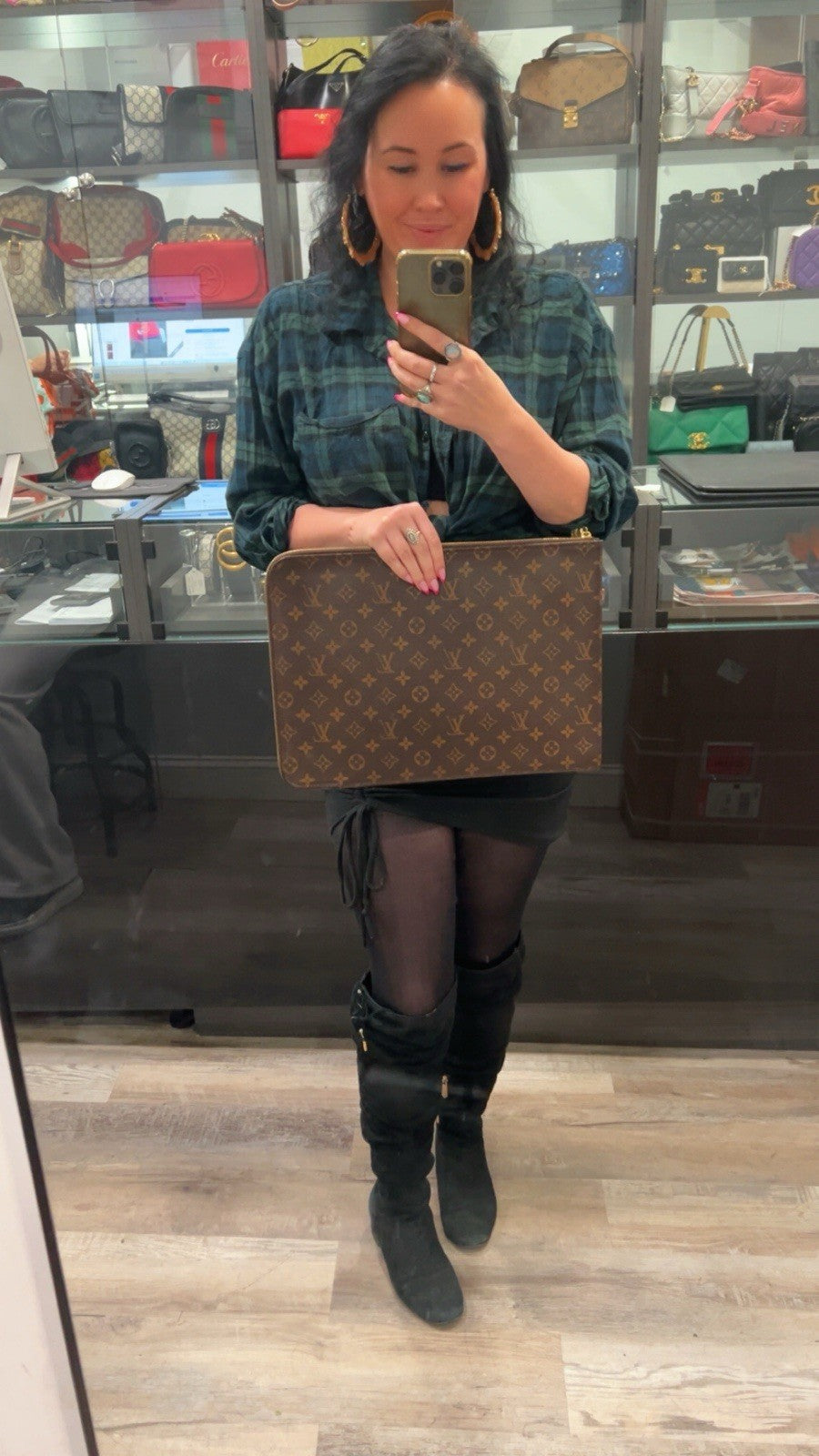 Louis Vuitton Poche Documents Portfolio Case W/Duster & Authenticity