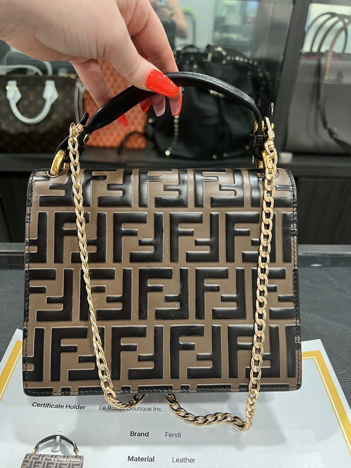 Fendi Kan U Small Top Handle Bag W/Certificate of Authenticity