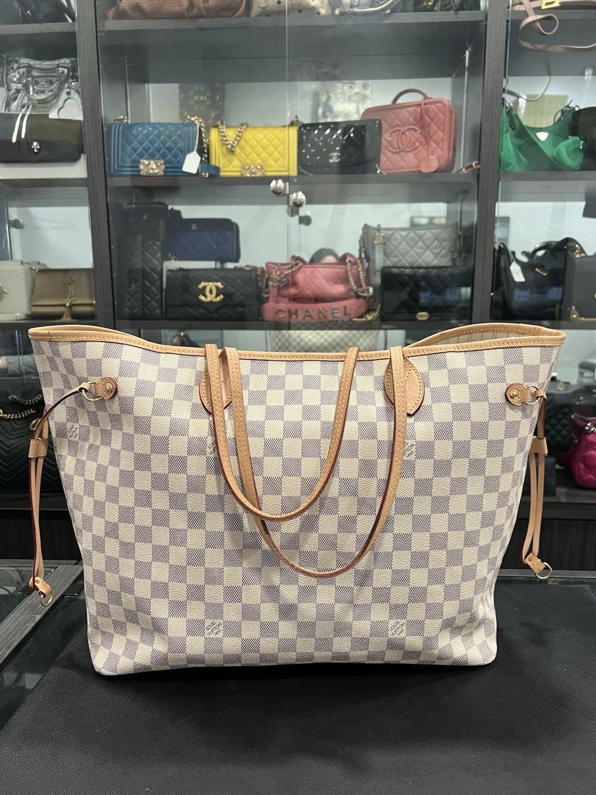 Louis Vuitton Damier Azure GM Neverfull With COA & Insert