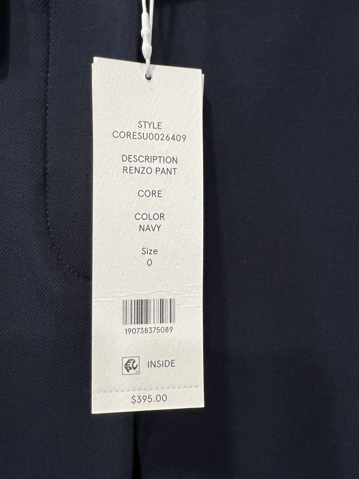 Veronica Beard Navy Renzo Straight Crop Pant Size 0 NWT Retail $395