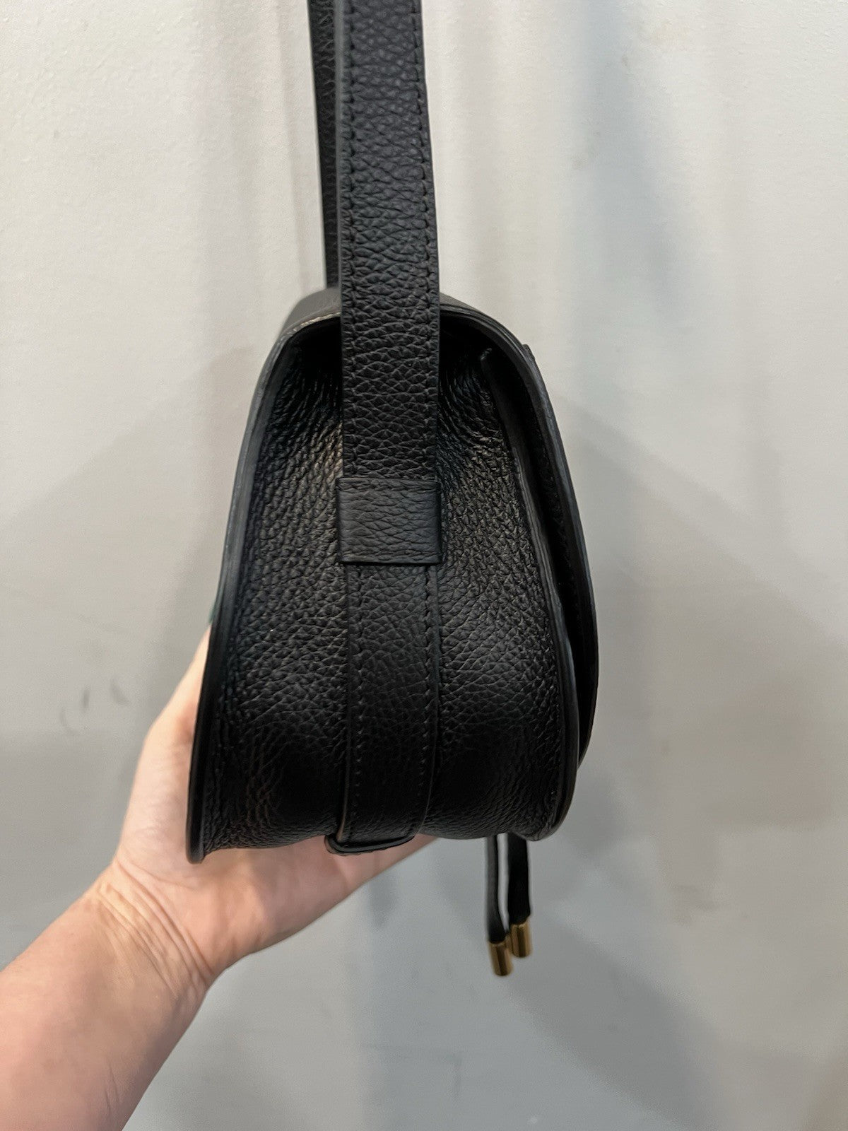 Chloe Black Leather Marcie Crossbody Bag W/Duster & Authenticity