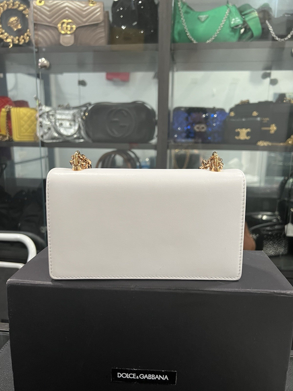 Dolce & Gabbana Mini White Borocco Girls Phone Bag Box & Duster