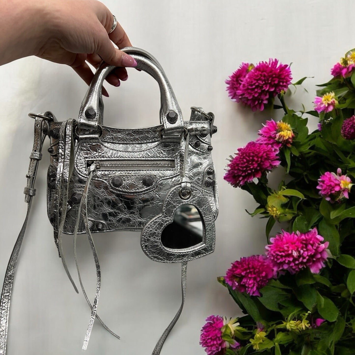 Balenciaga Neo Cagole Mini Metallized Tote Bag