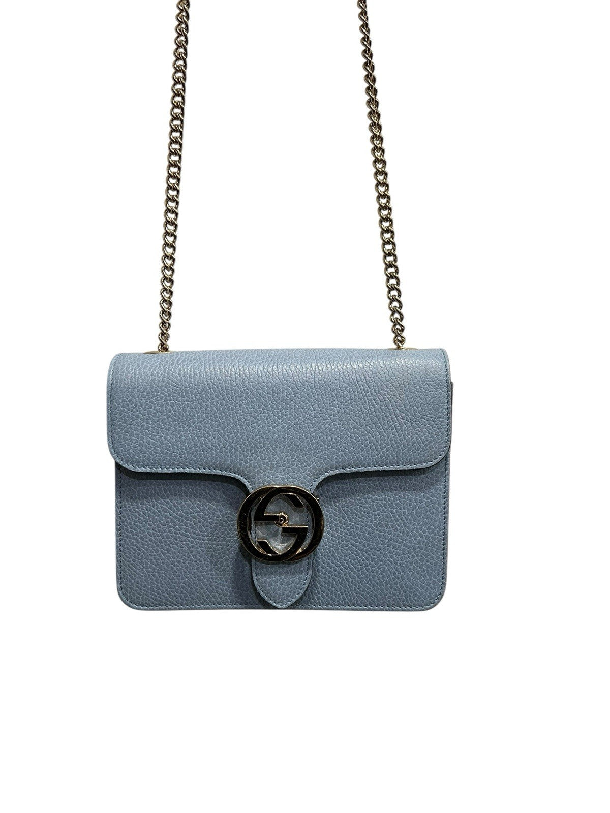 Gucci Light Blue Small Interlocking G Dollar Bag With Duster & Certificate