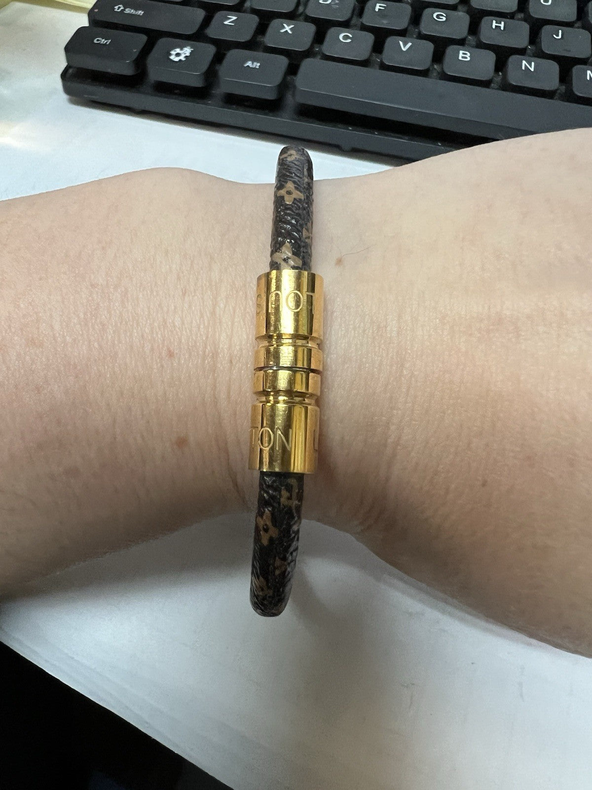 Louis Vuitton Magnetic Canvas Bracelet 7" AUTHENTIC