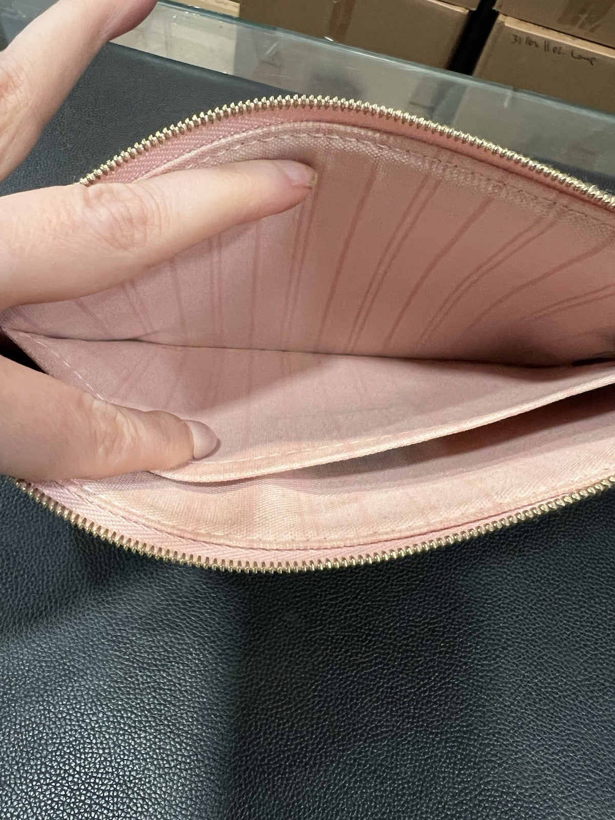 Louis Vuitton Damier Ebene Ballerine Insert Wristlet Pouch W/Authenticity