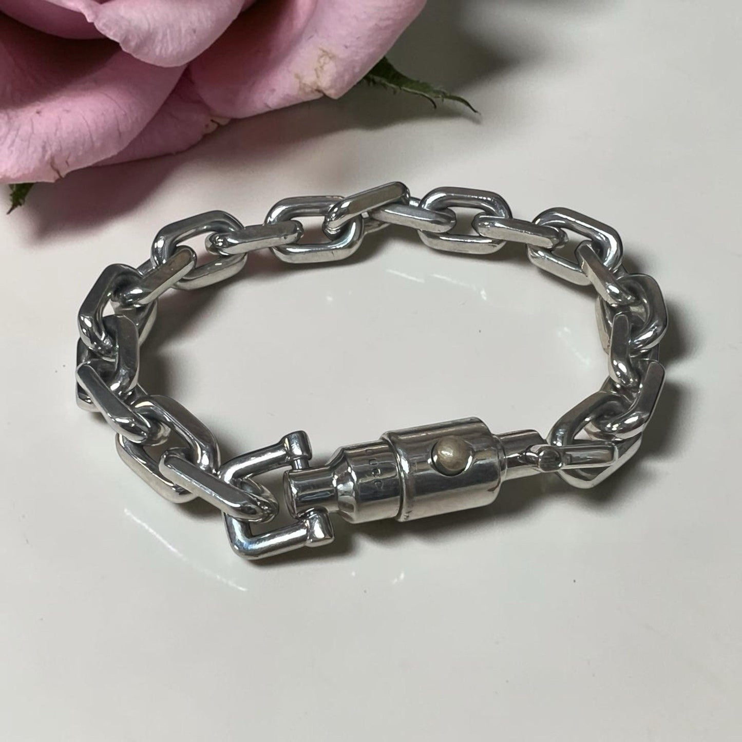 Gucci Jackie 1961 Silver-Toned Link Bracelet 7" Retail $500