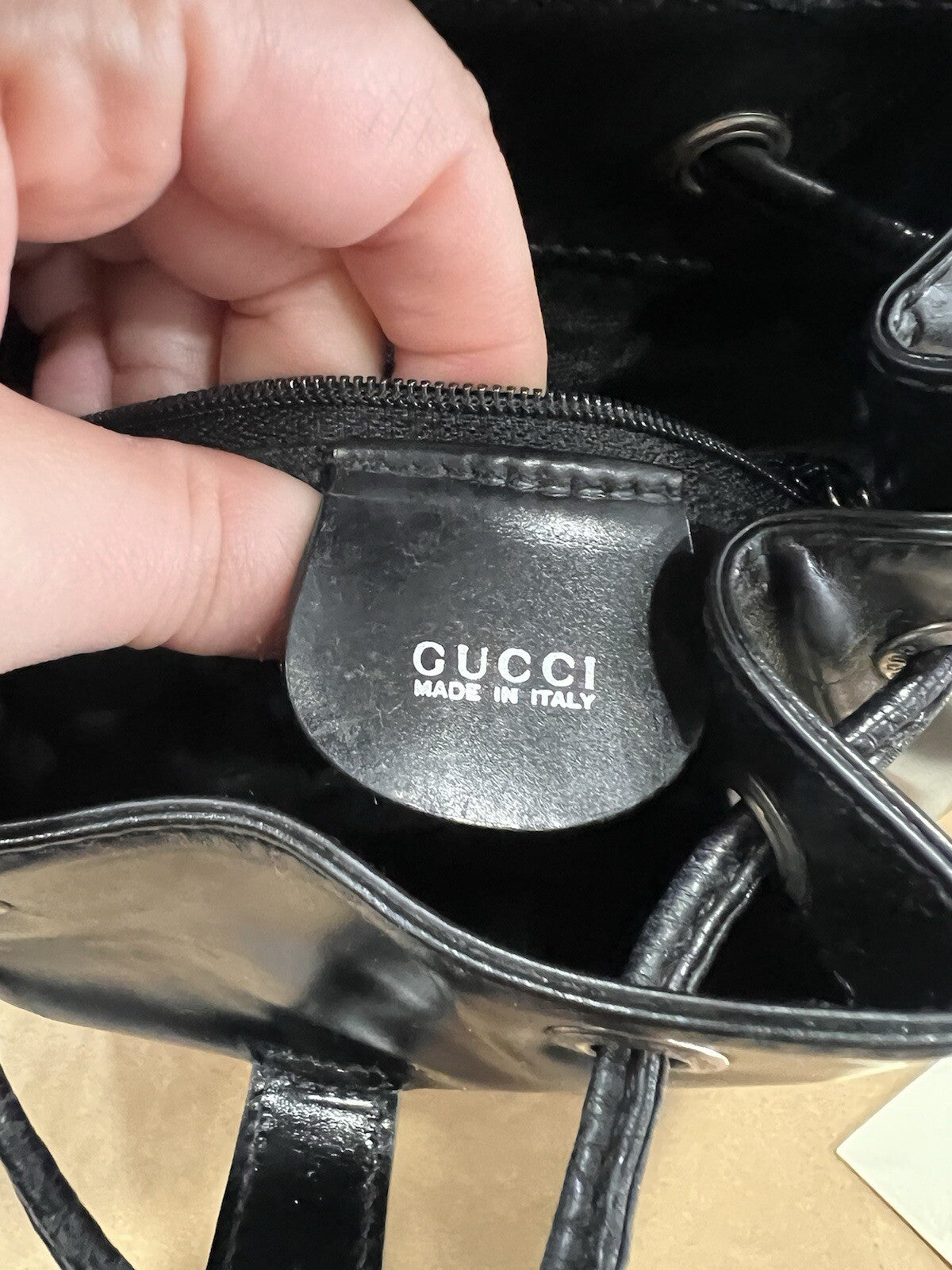 Gucci Vintage Leather Mini Bamboo Backpack